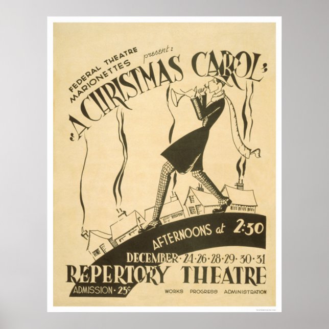 Affiches Dickens Christmas Carol 1938 WPA (Devant)