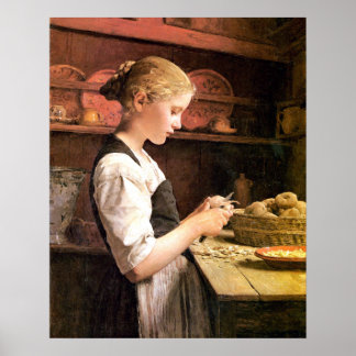 Affiches Die kleine Kartoffelschälerin