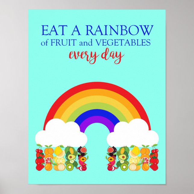 Affiches Diététicien Mange un arc-en-ciel Fruit et Veg sant (Devant)