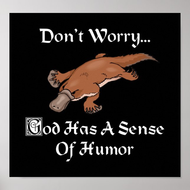 Affiches Dieu A Un Sentiment D'Humour - Funny Platypus (Devant)
