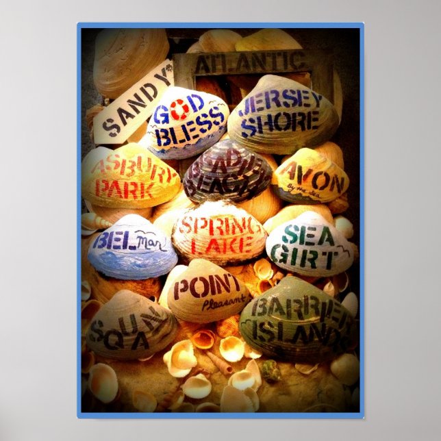 Affiches Dieu bénisse le Jersey Shore (frontière bleu clair (Devant)