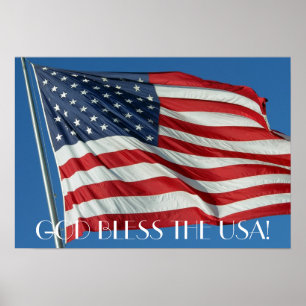 Affiches Dieu bénissent l'affiche des Etats-Unis
