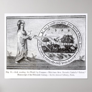Affiches Dieu crée le monde par la boussole