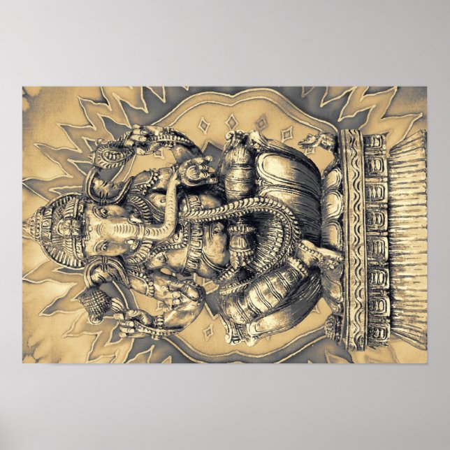 Affiches dieu hindou or Ganesh (Devant)