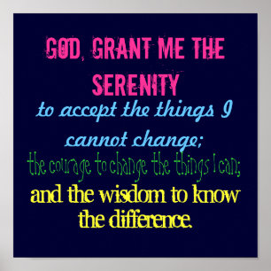 Affiches Dieu, m'accordent la sérénité, pour accepter la