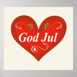 Affiches Dieu scandinave Jul Coeur de Noël