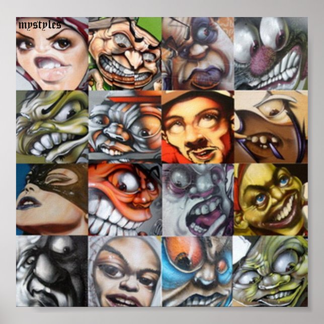 Affiches différents styles de caractères (Devant)