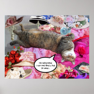 Affiches Dilemme de la princesse Tatus Cat avec des chapeau