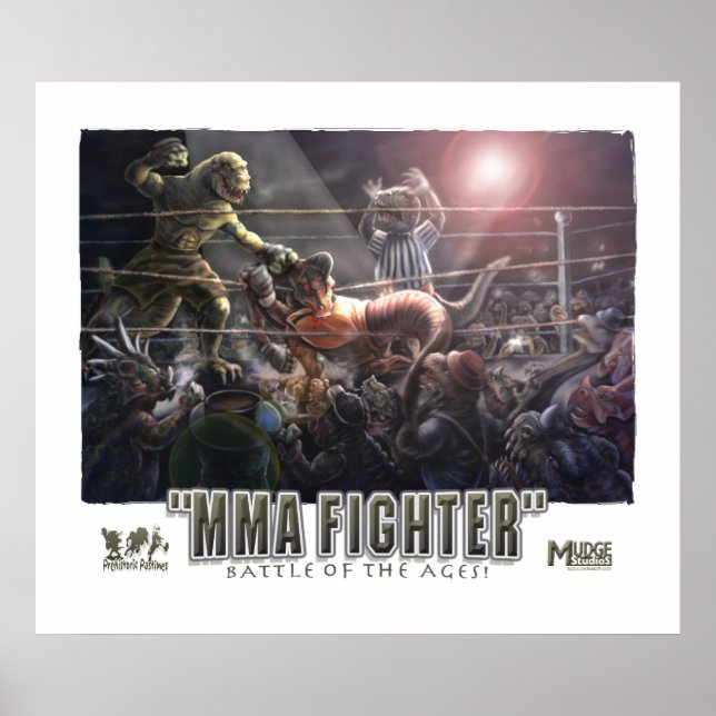 Affiches Dinosaurs MMA Fight (Devant)