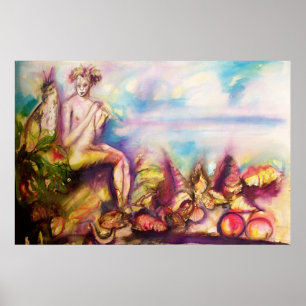 Affiches DIONYSOS , Jouant de la Flûte avec des Coquillages