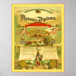 Affiches Diplôme maçonnique (1891)
