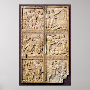 Affiches Diptych showing the Miracles of Christ