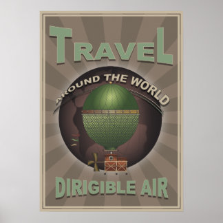 Affiches Dirigeant Air Steampunk Voyage Vintage Monde