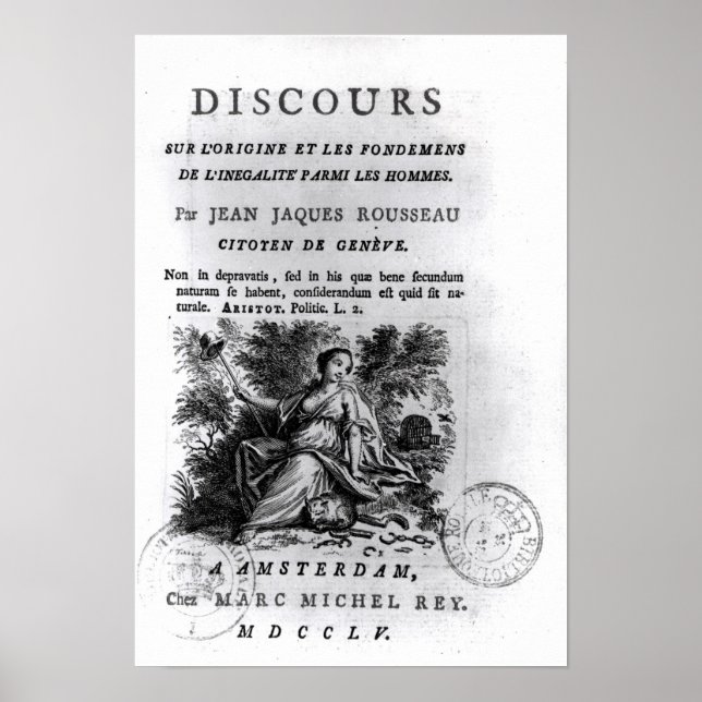 Affiches 'Discours l'Origine et les Fondements (Devant)
