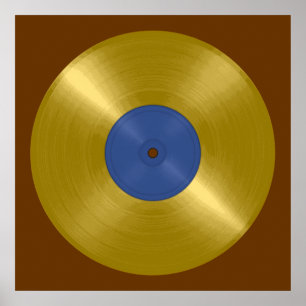 Affiches Disque vinyle album or en or
