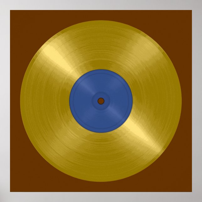 Affiches Disque vinyle album or en or (Devant)
