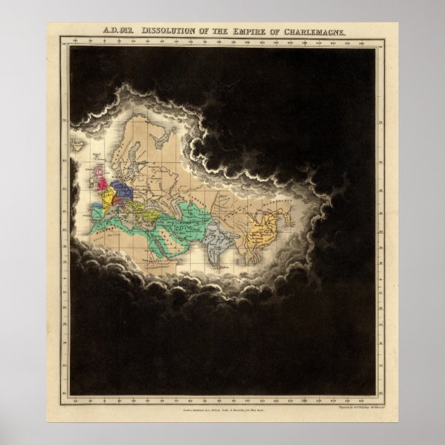 Affiches Dissolution de l'Empire de Charlemagne 912 après J (Devant)
