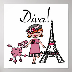 Affiches Diva rouge de cheveux