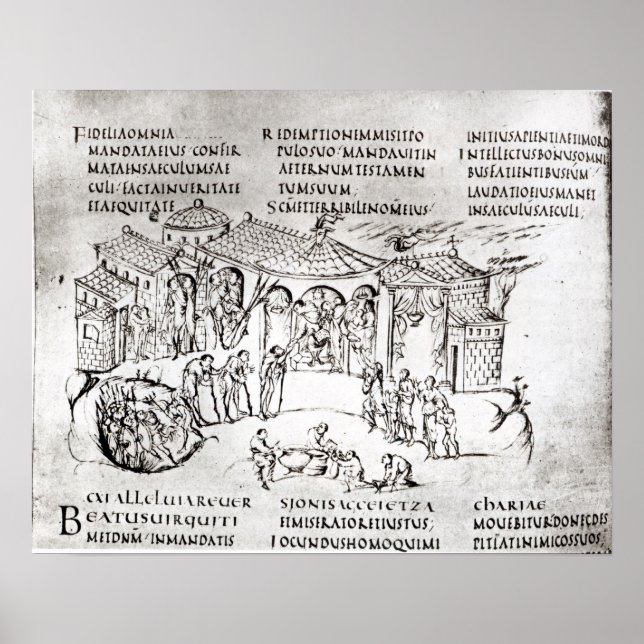 Affiches Diverses scènes illustrant un psaume (Devant)