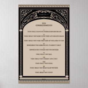 Affiches Dix commandements sur Parchment Arch Scroll Art Dé