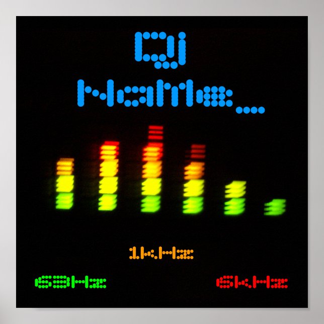 Affiches Dj Ajoutez votre nom Custom Equalizer Bar EQ (Devant)