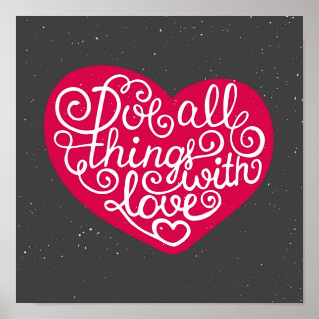 Affiches Do All Things With Love Red (Devant)