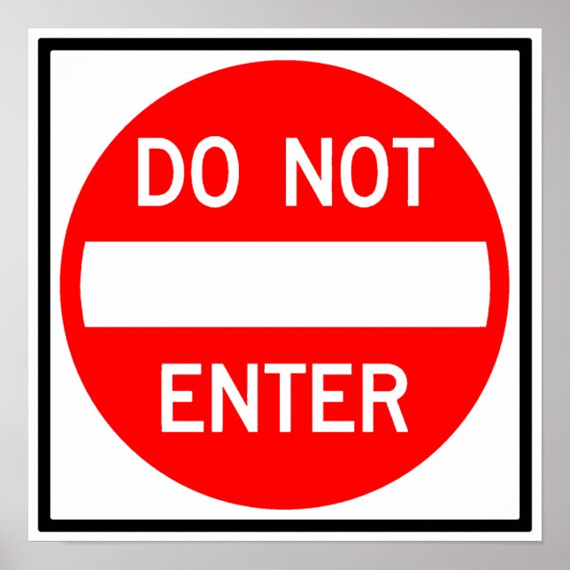 Affiches Do Not Enter Highway Sign (Devant)