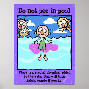 Affiches Do not PEE in the pool! Anti-pee campaign!