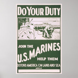 Affiches Do Your Duty - Rejoignez les Marines des États-Uni