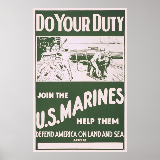 Affiches Do Your Duty - Rejoignez les Marines des États-Uni (Devant)