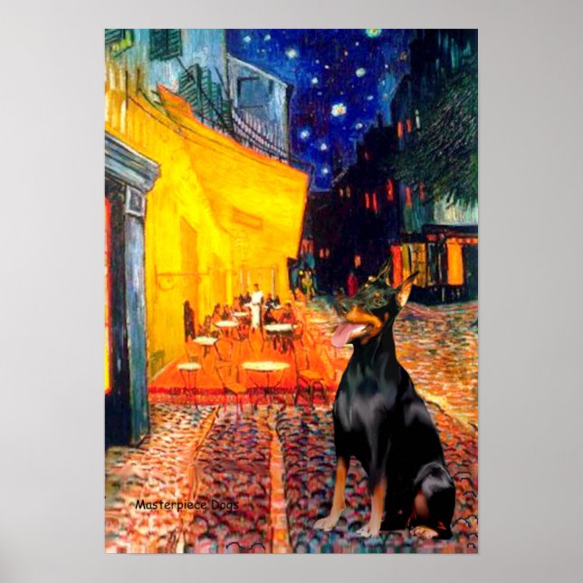 Affiches Doberman 1 - Terrasse Café (Devant)