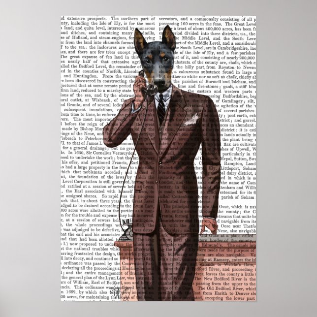 Affiches Doberman on Phone (Devant)