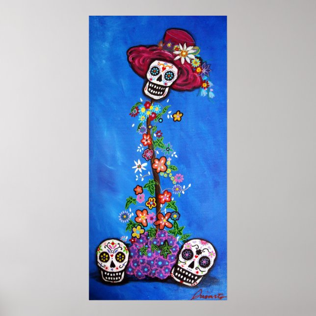 AFFICHES DOD SKULLS FLEURS (Devant)