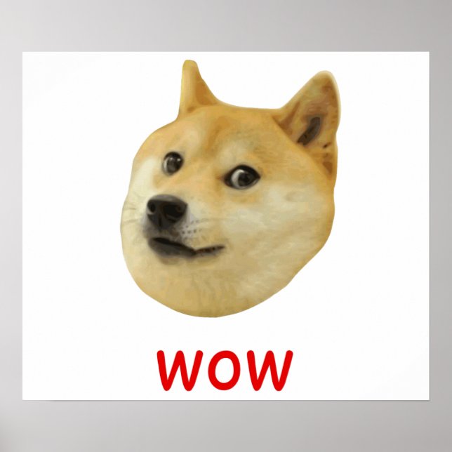 Affiches Doge Très Waouh Beaucoup Chien Telle Shiba Shibe I (Devant)
