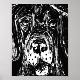 Affiches Dogue allemand dessin au charbon