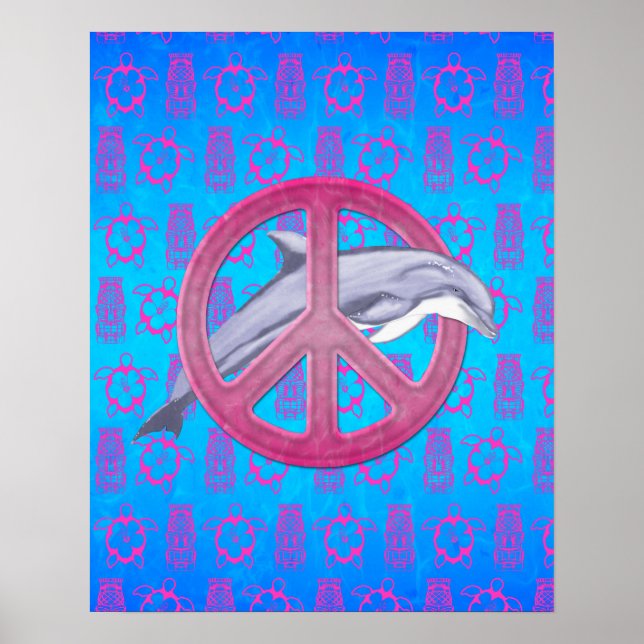 Affiches Dolphin rose de paix (Devant)
