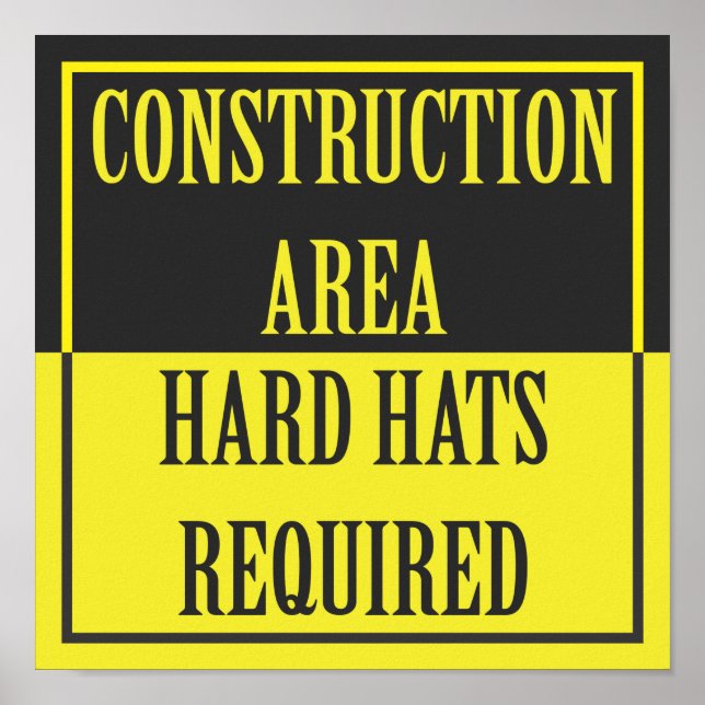 AFFICHES DOMAINE DE CONSTRUCTION - CASQUETTES DURS REQUIS (Devant)