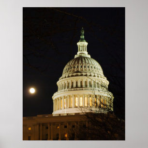 Affiches Dôme capital éclairé par la lune