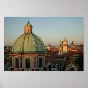 Affiches Dôme de l'église Saint François, Prague, tchèque