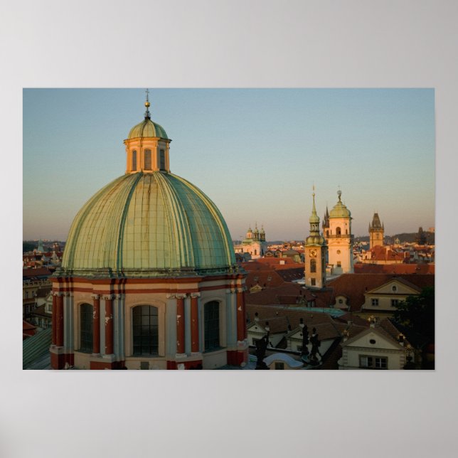 Affiches Dôme de l'église Saint François, Prague, Tchèque (Devant)