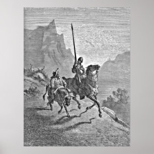 Affiches Don don Quichotte et illustration de Sancho Panza