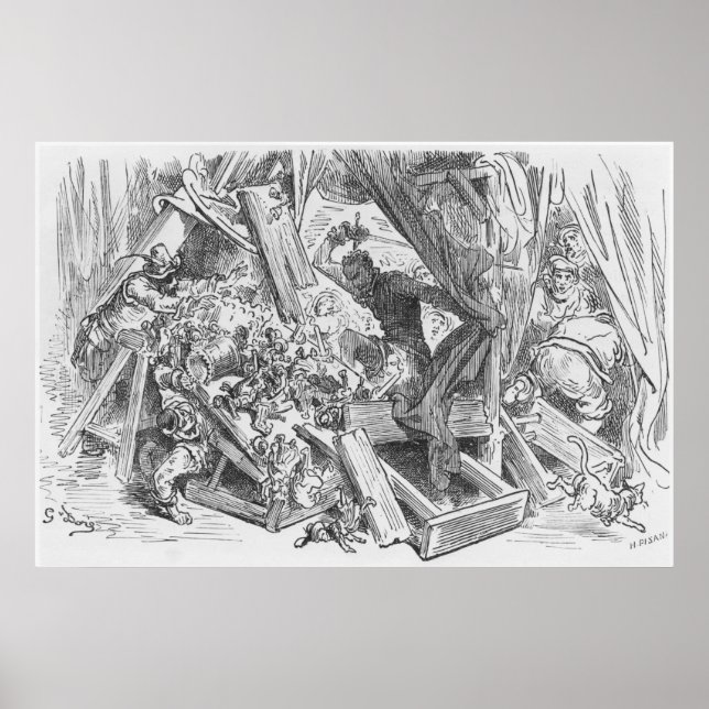 Affiches Don Quichotte lutte contre les marionnettes (Devant)