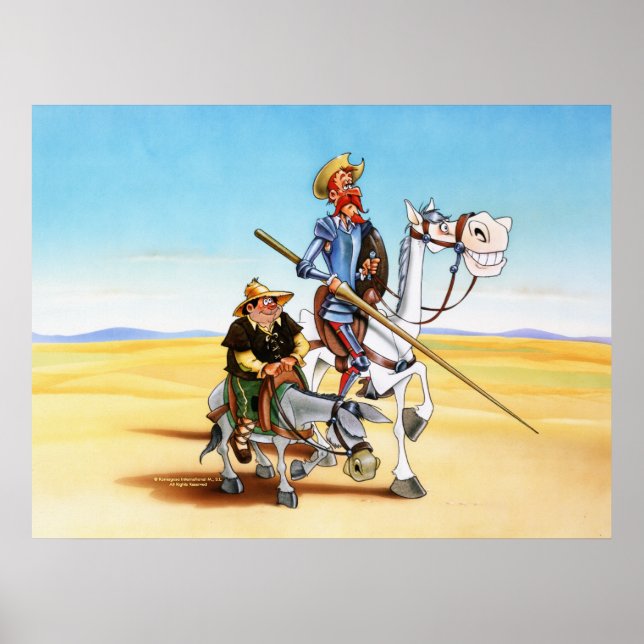 AFFICHES DON QUIXOTE & SANCHO - IMPRIMER CANVAS (Devant)