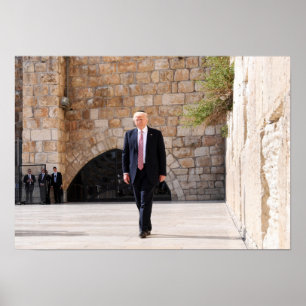 Affiches Donald Trump au mur occidental en Israël
