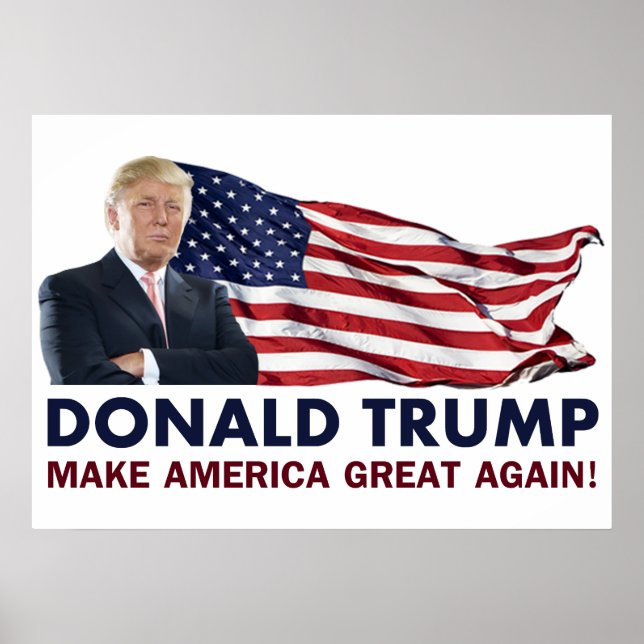 Affiches Donald Trump - Drapeau américain (Devant)