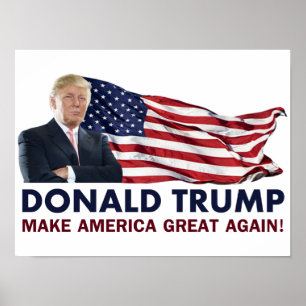 Affiches Donald Trump US Flag
