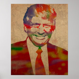 Affiches Donald Trump Watercolor Portrait