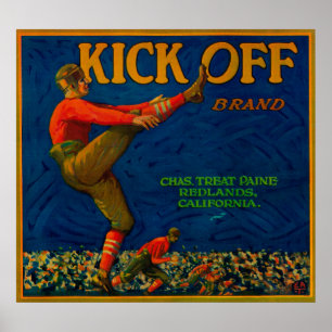 Affiches Donnez un coup de pied LabelRedlands orange, CA