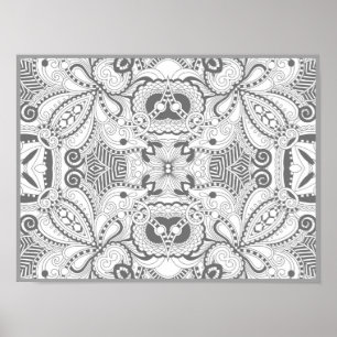 Affiches Doodle Carré de fleurs 2