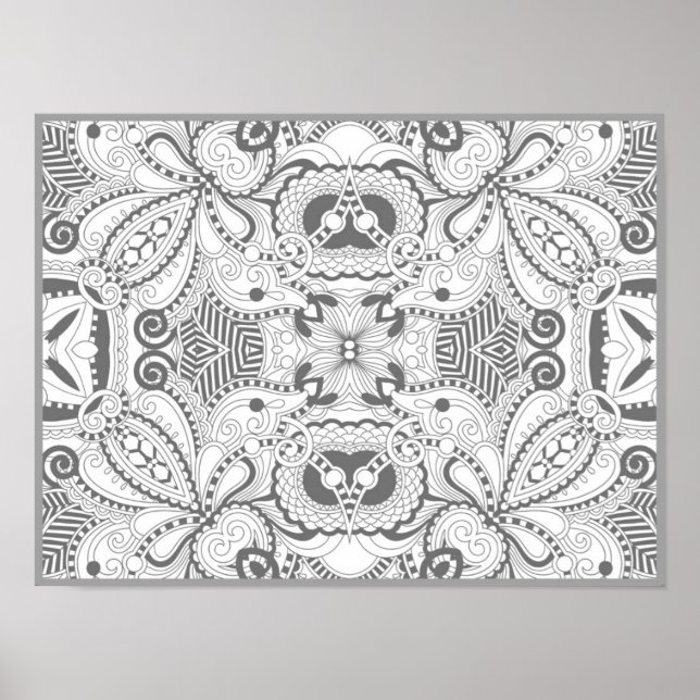 Affiches Doodle Carré de fleurs 2 (Devant)